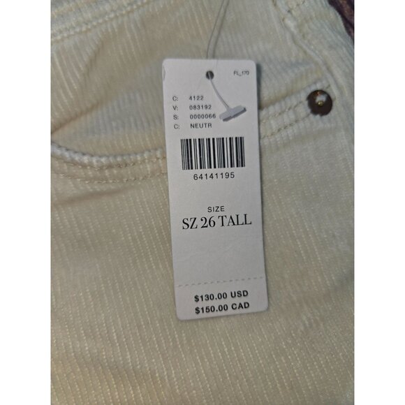 Pilcro NWT Boyfriend Crop Slim Corduroy Pants 26T (30x32) NWT - Picture 7 of 12